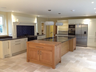 Painted Kitchen with Oak Island